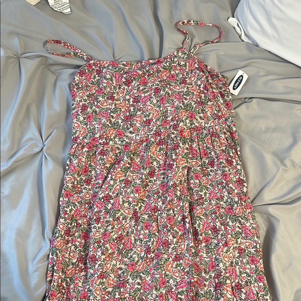 Old Navy Pink Floral Spaghetti Strap Dress